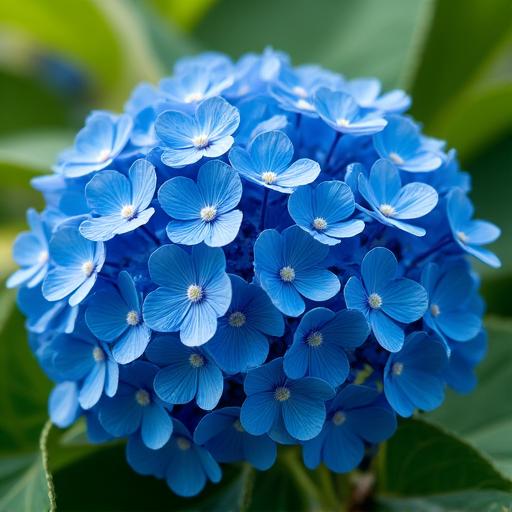 青いアジサイの鮮やかな夏のアレンジメント。